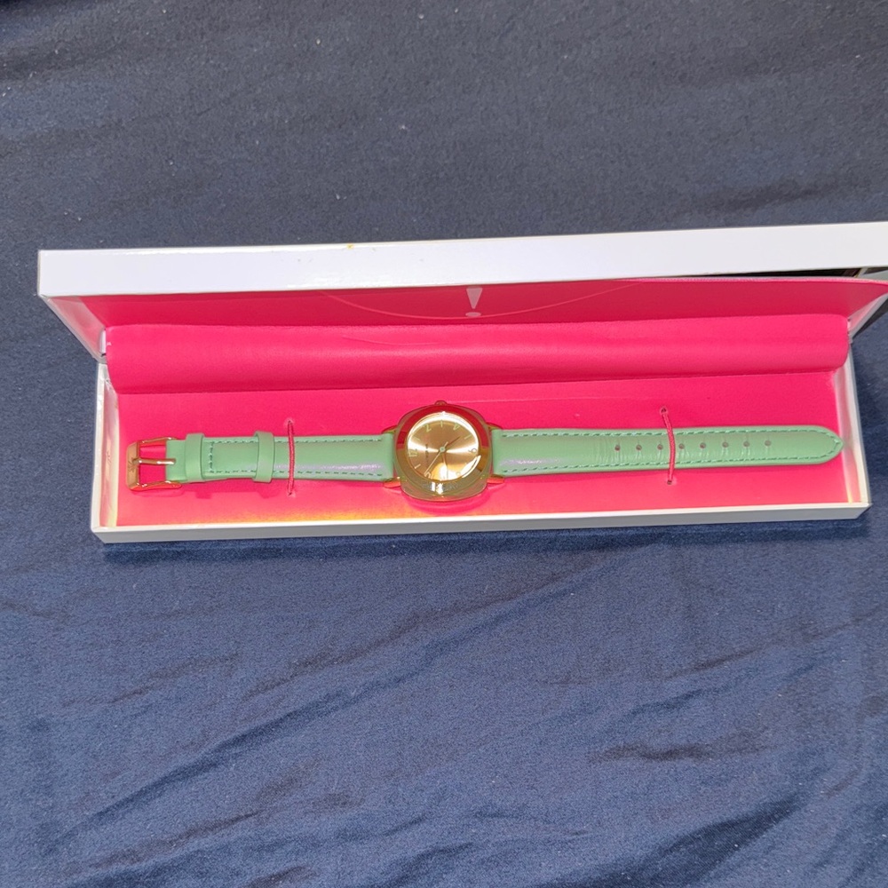Isaac Mizrahi Mint Green and Gold Women's Watch QVC Collection